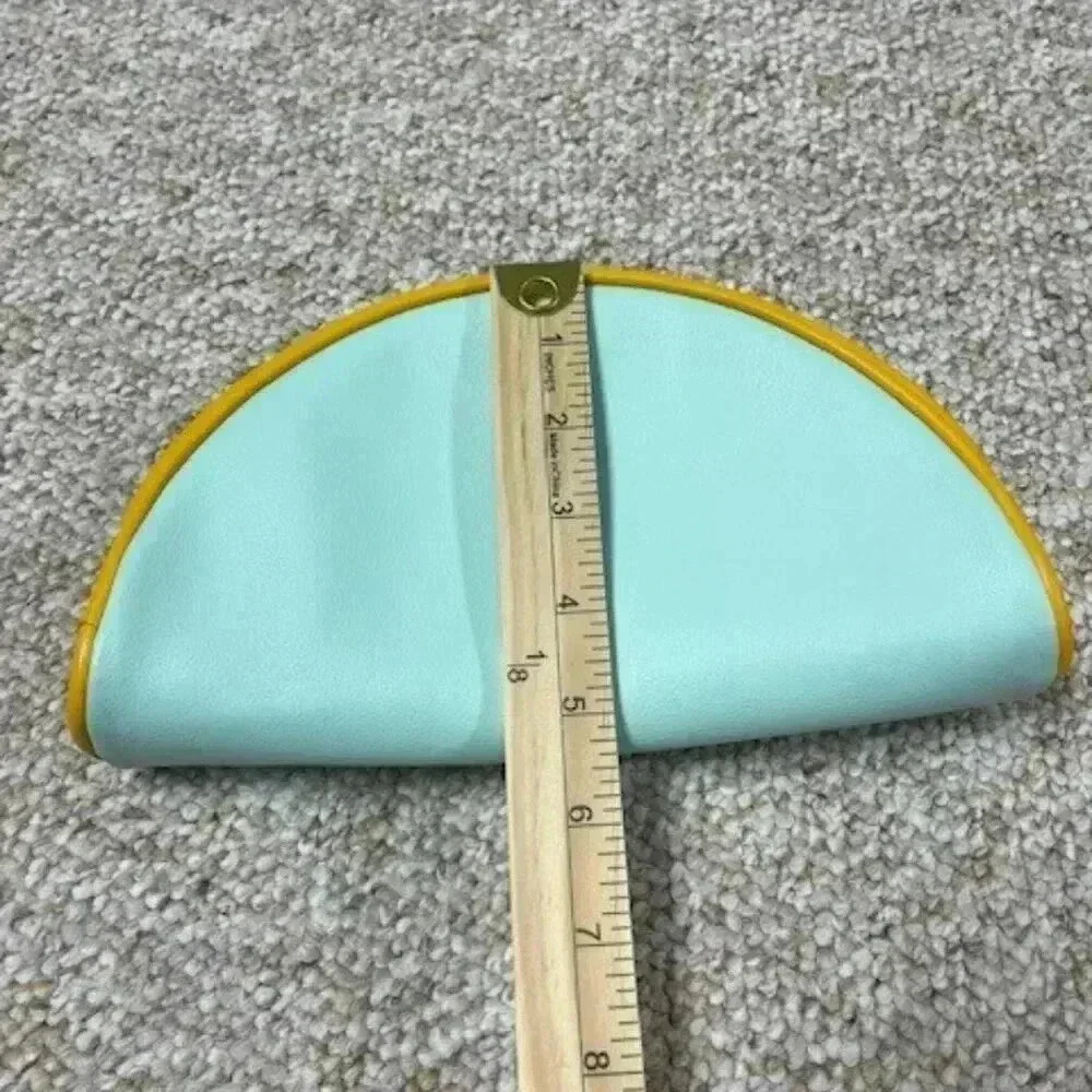 Philosophy Toiletry Cosmetic Makeup Bag Blue with Yellow Trim  9'X5.5 - Picture 3 of 5